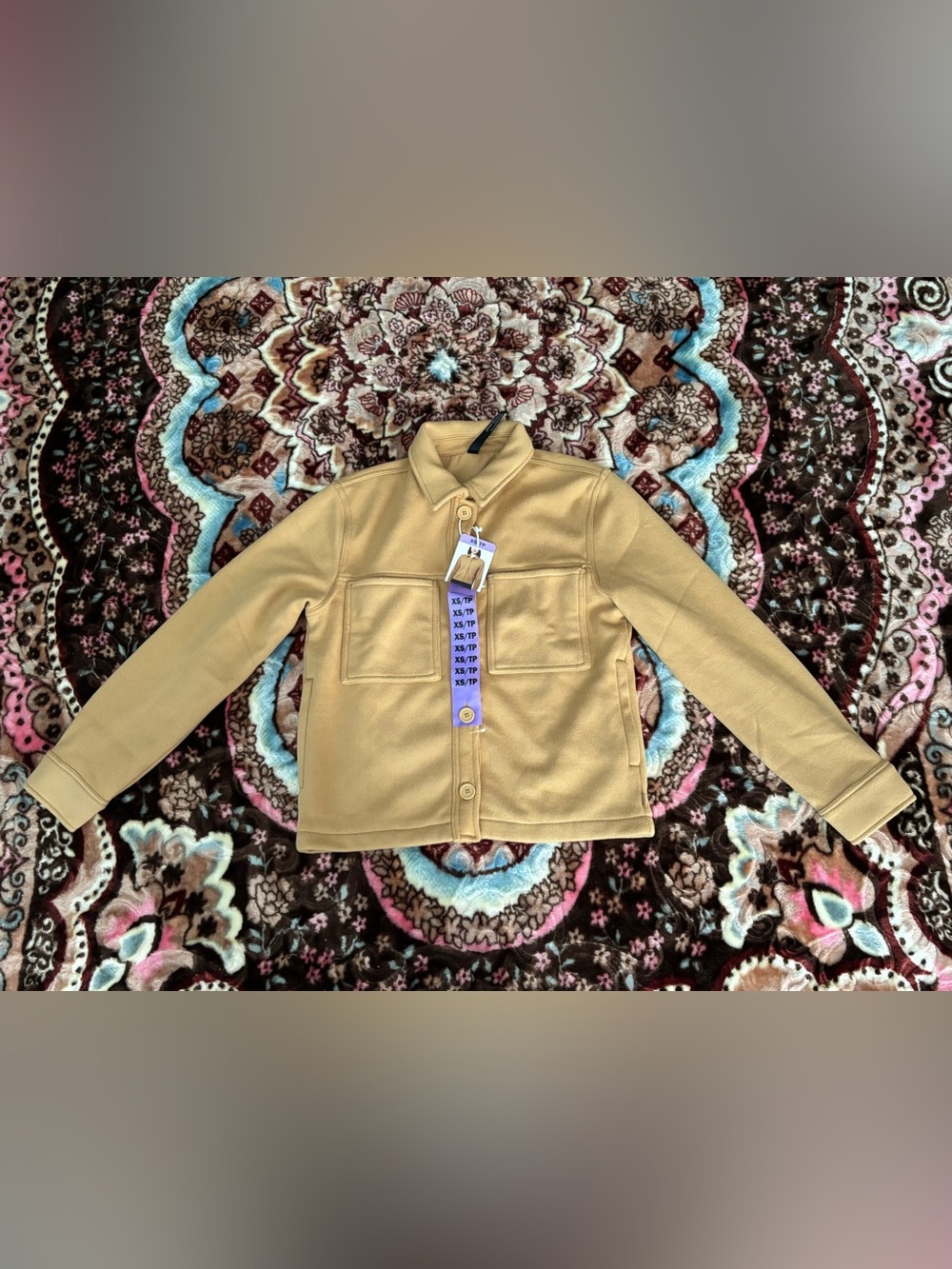 Mondetta woman Tan Button-Front Jacket with Chest Pockets - XS